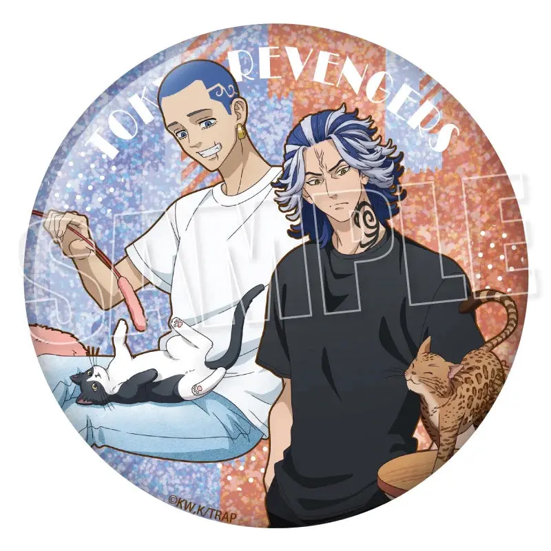 [Animate] Tokyo Revengers With Cats Holo Button Hakkai Shiba & Taiju Shiba