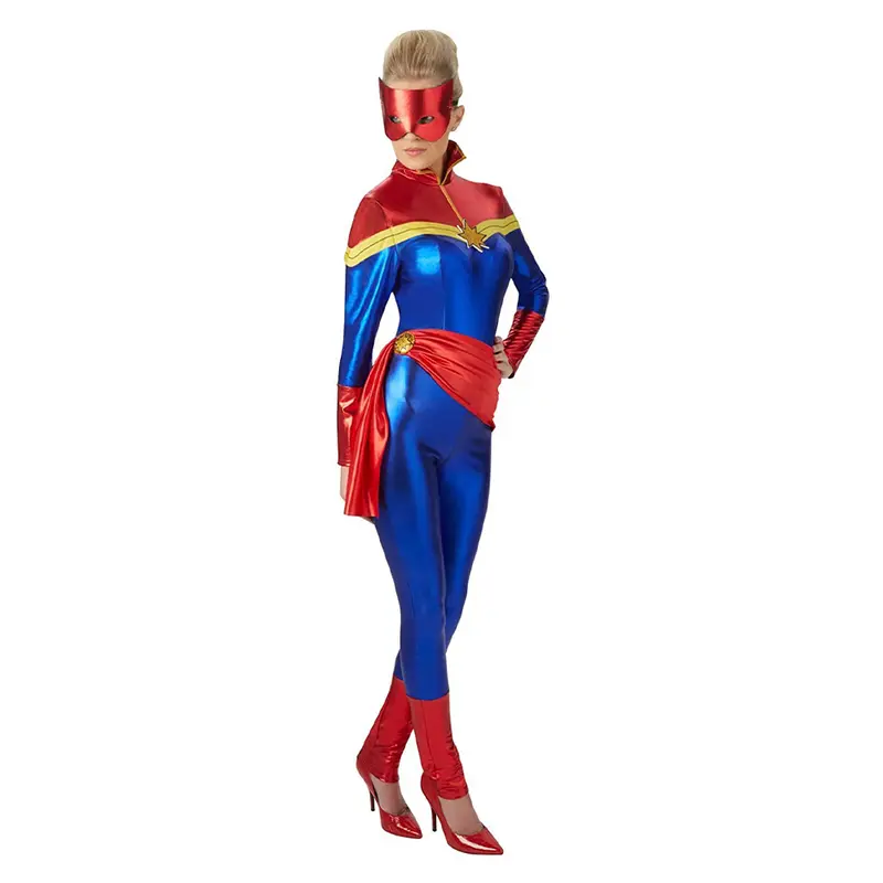 Captain Marvel Cosplay, Superheld Kostüm, Größe M