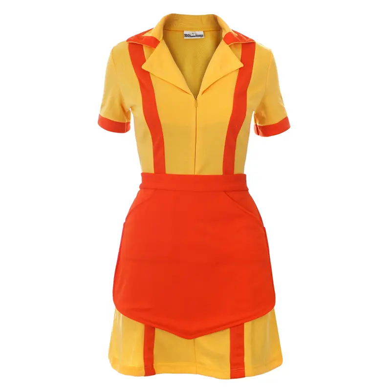 Caroline & Max Kostüm für 2 Broke Girls Fans, Diner Uniform mit Schürze, Größen