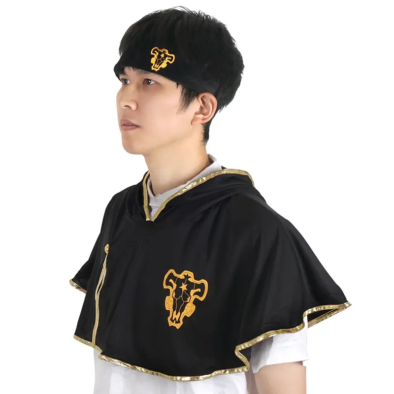 Cosplay Umhang mit Kapuze für Black Clover Fans, Cape für Asta Yuno Kostüm