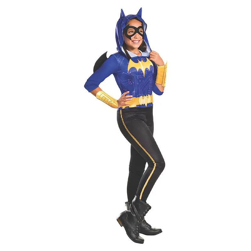 DC Super Hero Girls - Batgirl Kinderkostüm (Overall mit Flügeln & Maske) - Größe S - Rubie's