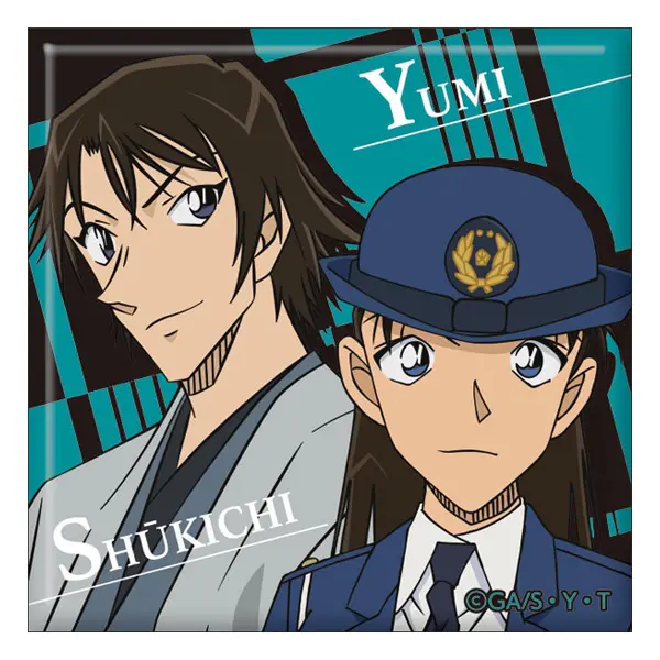 Detective Conan Chara Button Yumi Miyamoto & Shukichi Haneda