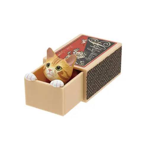 Funabashi Tsutomu Matchbox Cats Figur - Red - Gashapon
