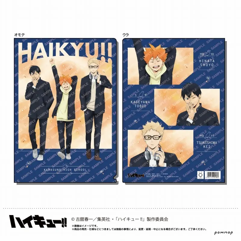 Haikyuu!! Clearfile Shoyo Hinata, Tobio Kageyama & Kei Tsukishima Weather Ver.