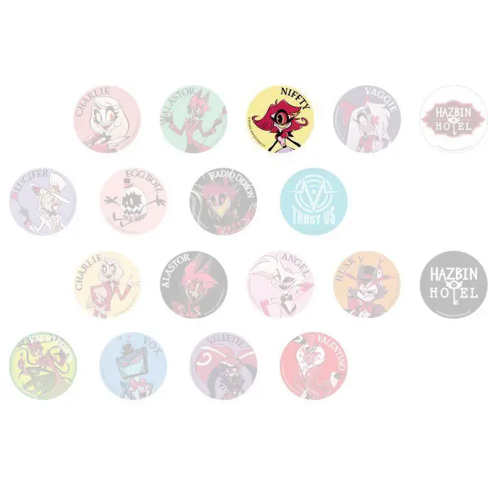 Hazbin Hotel Niffty Button - Black Balloon Market Pop Up Store