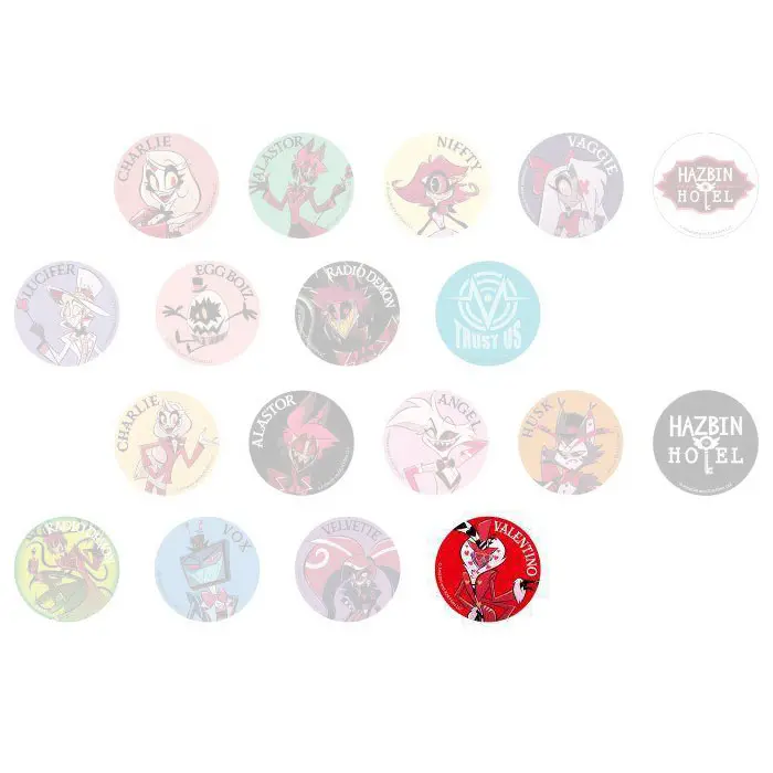 Hazbin Hotel Valentino Button - Black Balloon Market Pop Up Store