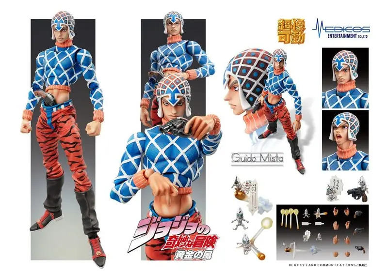JoJo's Bizarre Adventure Part 5 Statue Legend PVC Statue Chozokado Guido Mista & S P (re-run) 15 cm