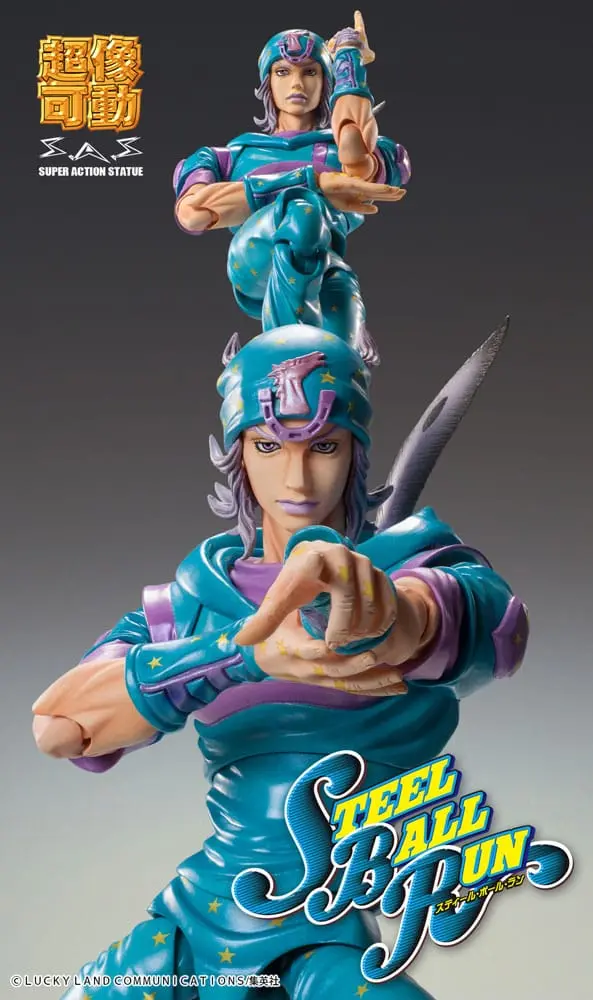 JoJo's Bizarre Adventure Part7 Steel Ball Run Super Action Actionfigur Chozokado Gyro Zeppeli Third 16 cm