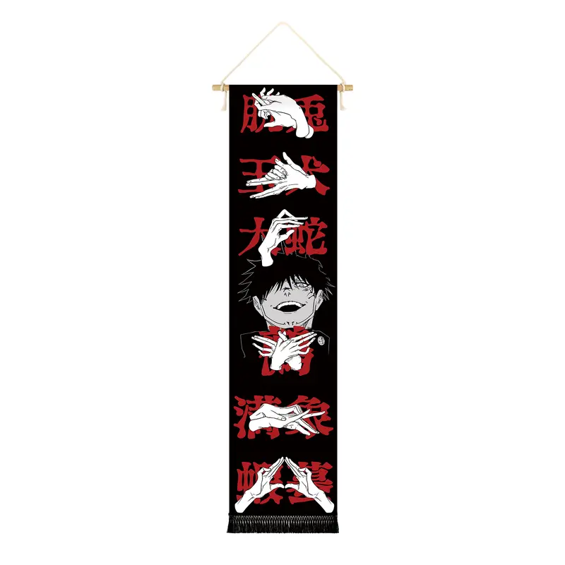 Jujutsu Kaisen - Satoru Gojo - Stoff Rollbild - 130x33cm - Handzeichen