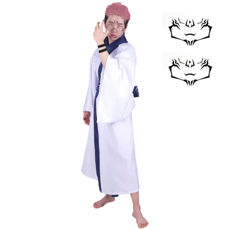 Kimono von Ryomen Sukunai, Cosplay Kostüm für Jujutsu Kaisen Fans, Mit Gesichtstattoo, Größen