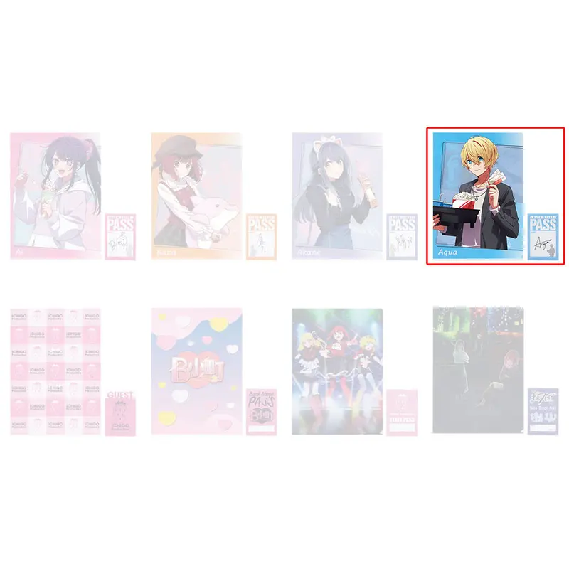 [Kuji] Oshi No Ko ~All the World's a Stage~ Ichiban Kuji H-Prize Clearfile mit Sticker-Set Aqua Hoshino