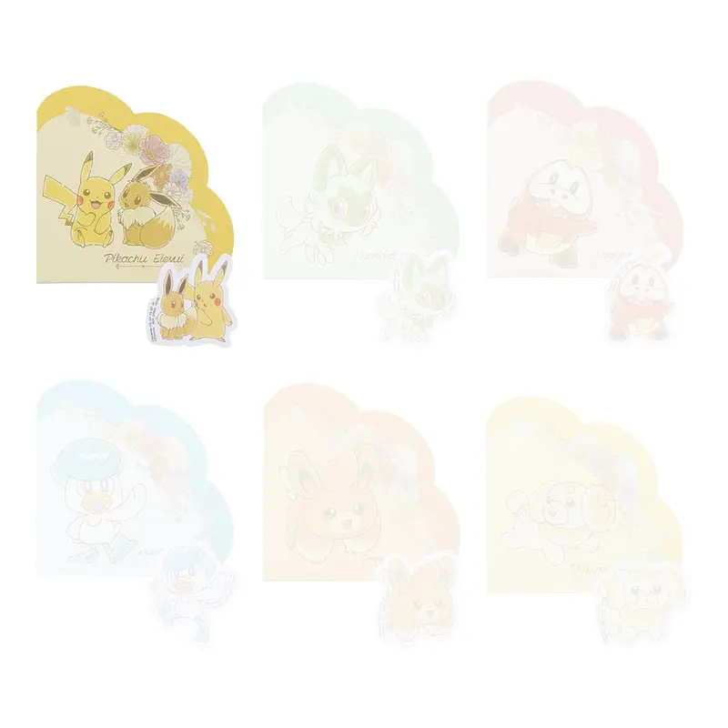 [Kuji] Pokemon ~Blooming Days~ Ichiban Kuji H-Prize Memo-Block & Sticker Set Pikachu & Evoli