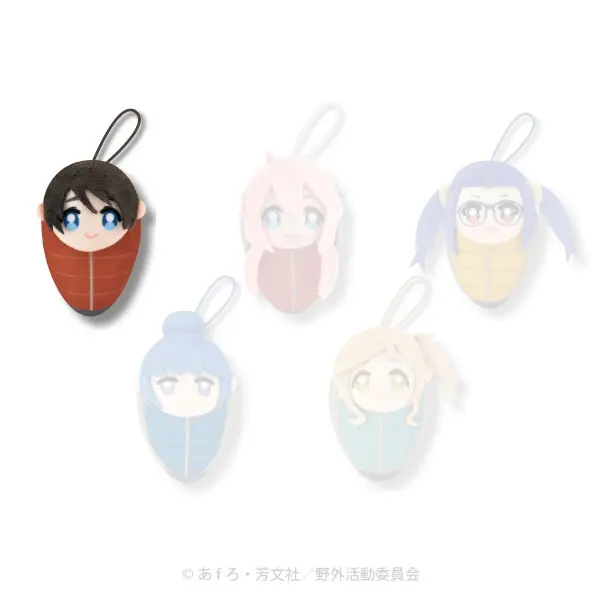 Laid-Back Camp Kapukko Friends Sleeping Bag Version Gashapon Plüschanhänger Ena Saitou