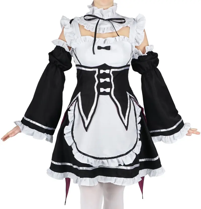 Maid Uniform von Ram & Rem, Dienstmädchen Cosplay Kostüm für Re