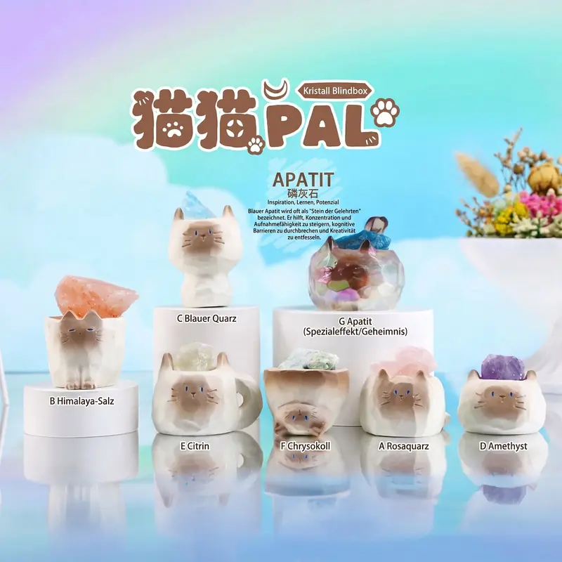 Maomao PAL - Crystal Cat Series - Blind Box - Edelstein-Diffusor - Einzelbox - Thing Woo