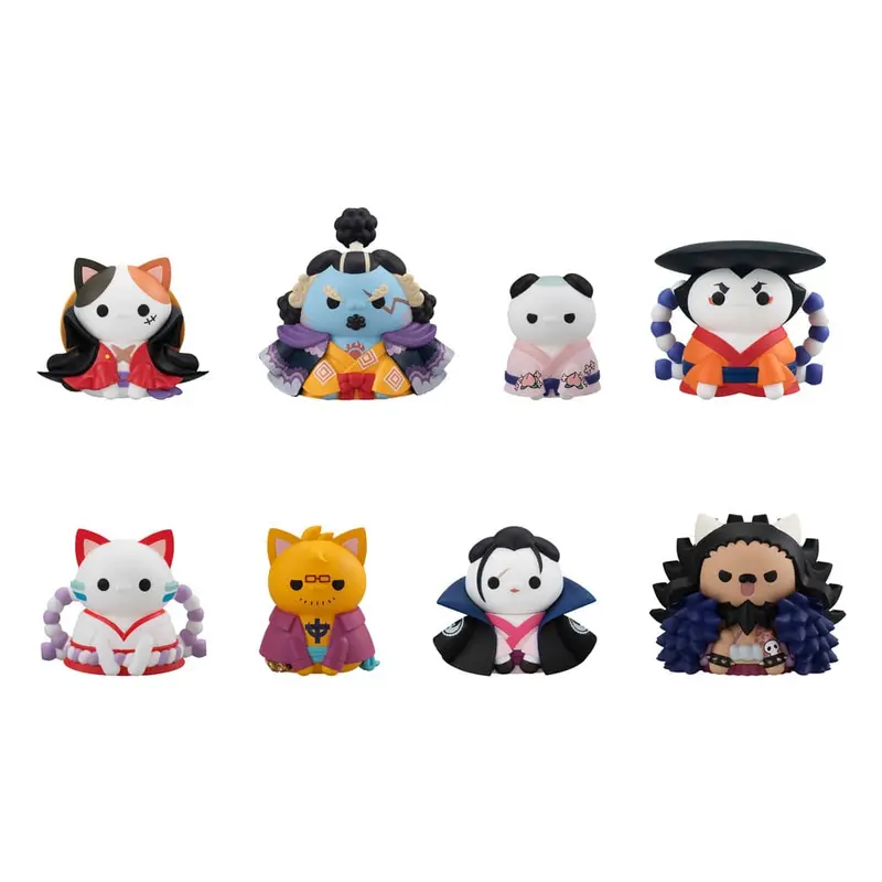 Mega Cat Project Luffy in Wano Kuni 8 Sammelfiguren NyanPieceNyan! Ver. 3 cm One Piece