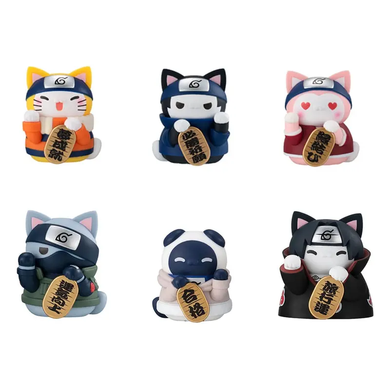 Mega Cat Project Nyaruto! 6 Sammelfiguren Beckoning cat fortune one more time 7 cm Sortiment Naruto-Nyaruto!