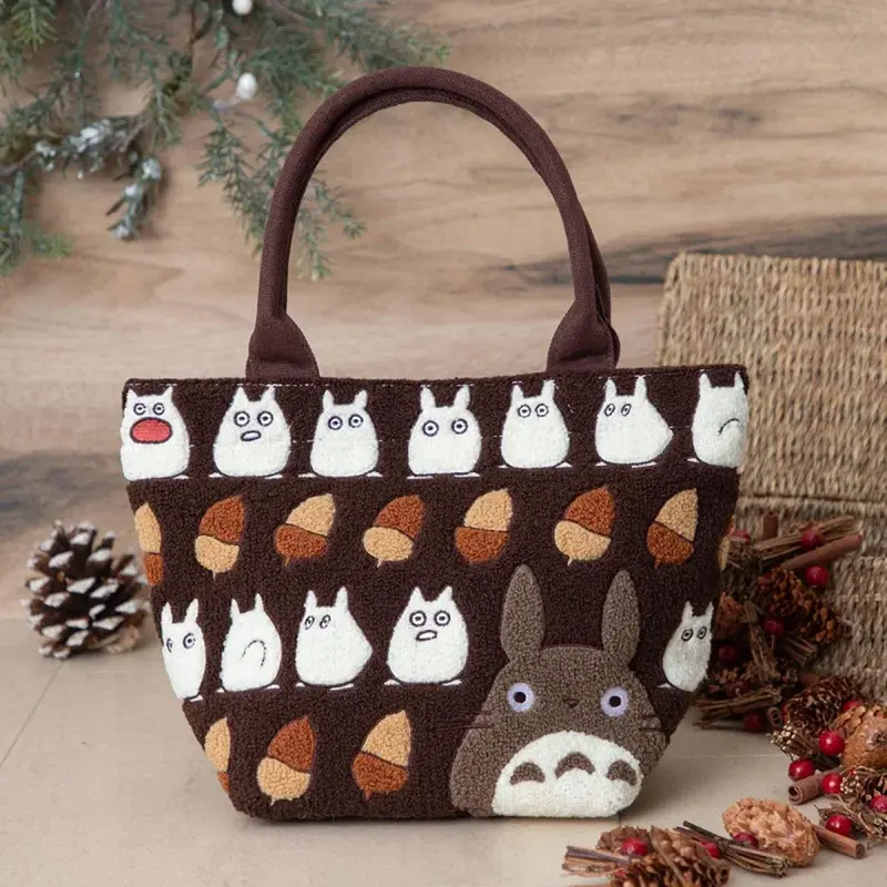 Mein Nachbar Totoro - Bestickte Handtasche (Acorn Brown) - 37 cm - Benelic