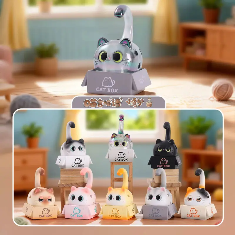 Meow Language - Small Incense Burner - Katzen-Räuchergefäß Blind Box - Einzelbox - 9,6 cm - Cat Box