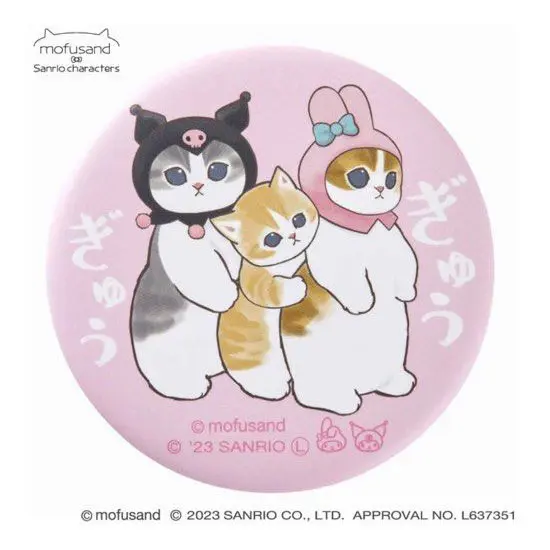 [Mofumofu Store] Mofusand x Sanrio Characters Button "Kuromi & My Melody"