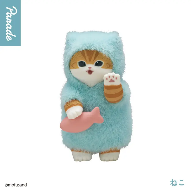 Mofusand Fluffy Pajama Nyan Figur - Blue - Gashapon