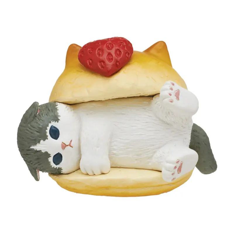 Mofusand Maritozzo Mascot Gashapon Figuren-Anhänger Strawberry Grey