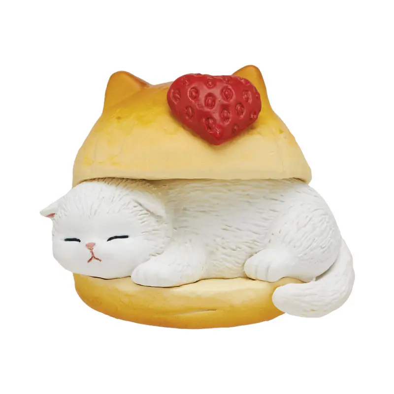 Mofusand Maritozzo Mascot Gashapon Figuren-Anhänger Strawberry White