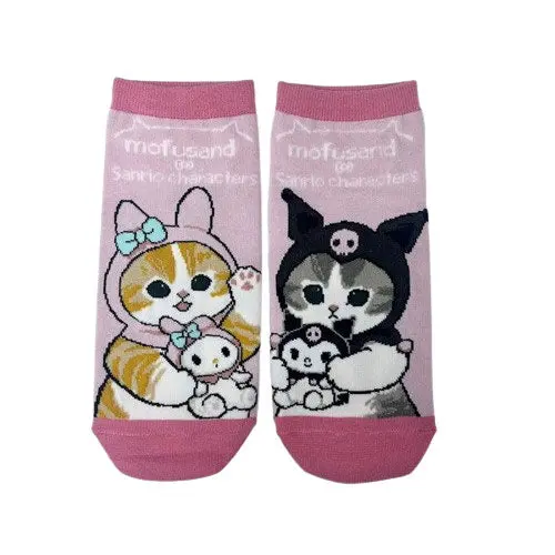 Mofusand x Sanrio Characters Socken "My Melody & Kuromi"