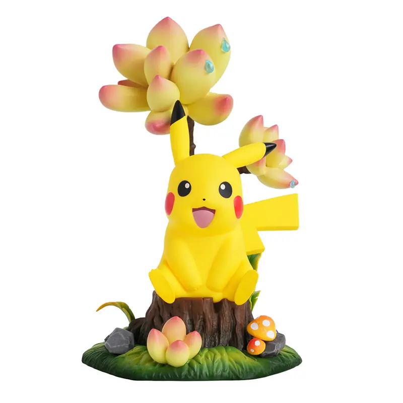 MORSTORM Studio Pikachu mit Baumstumpf | PoKéMoN Sammelfigur | 20 cm