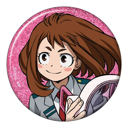 My Hero Academia Chara Let's Start Glitzer Button Ochaco Uraraka