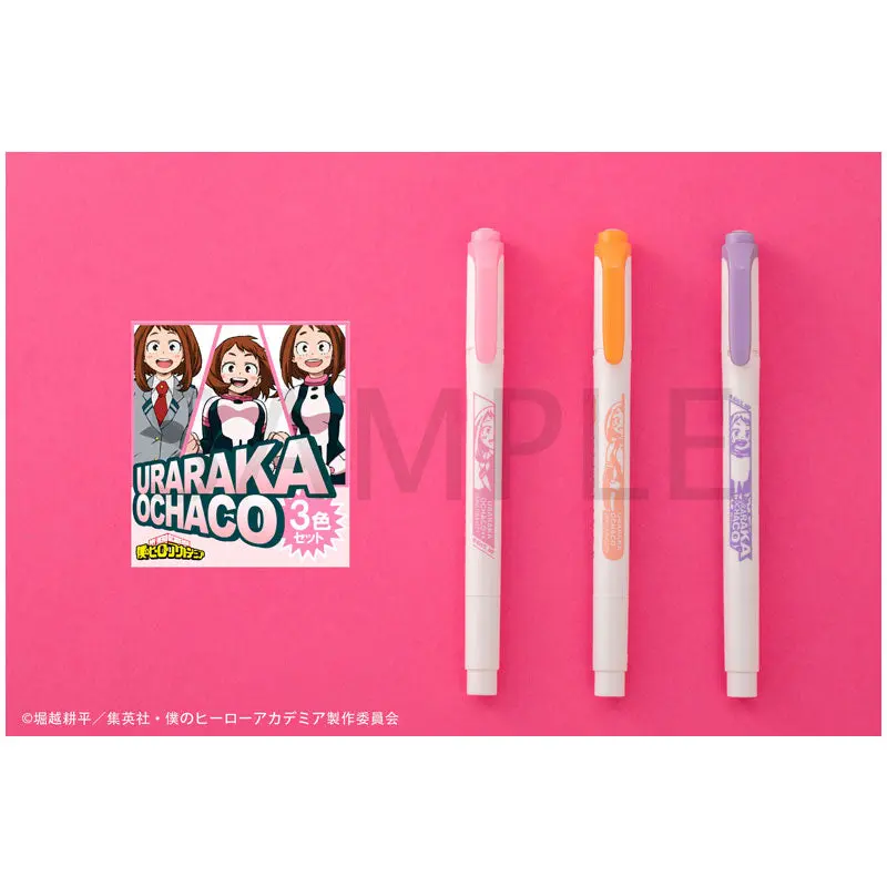 My Hero Academia Mildliner Textmarker Set Ochaco Uraraka (3 Farben)