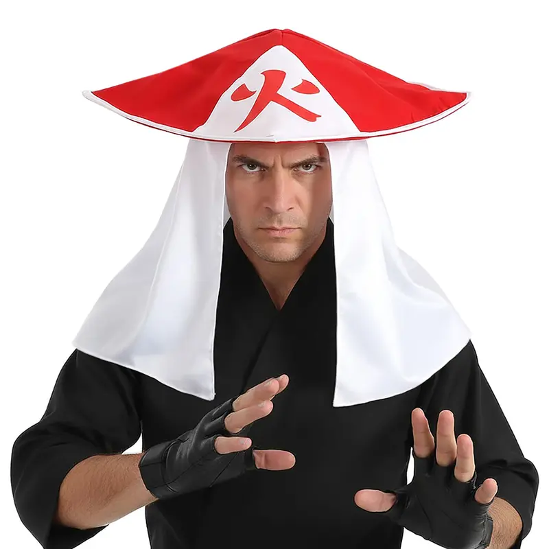Naruto Shippuden - Hokage Hut – Traditioneller Konoha Kage Cosplay Hut mit Stoffschleier