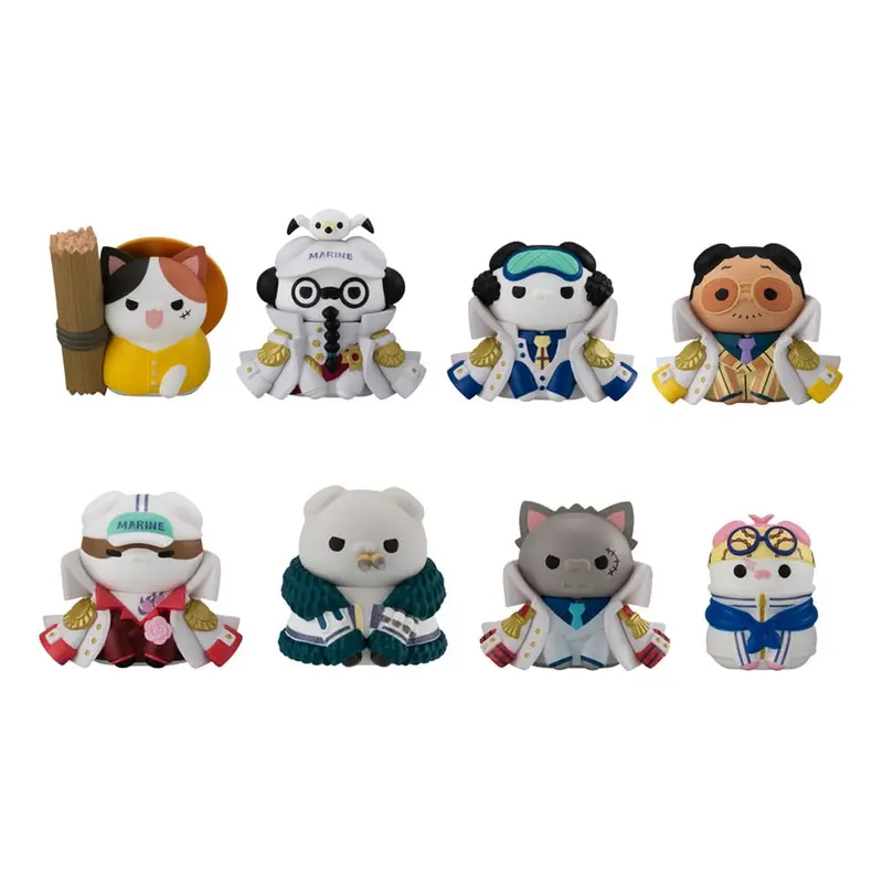 One Piece Mega Cat Project Nyan Piece Nyan! Sammelfiguren Luffy vs Marines Ver. 3 cm Sortiment (8)