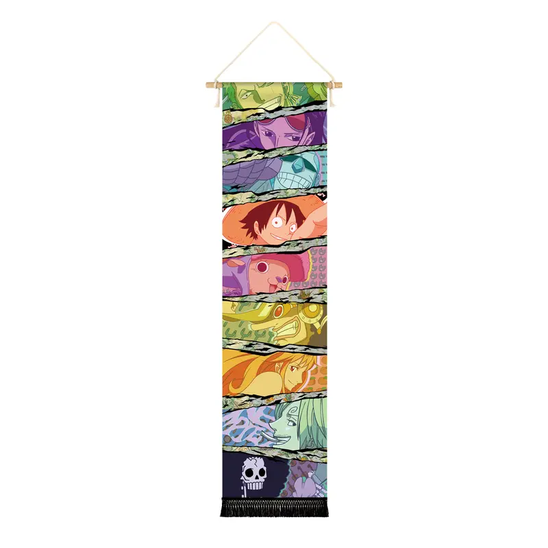 One Piece - Strohhut-Piratenbande - Stoff Rollbild - 130x33cm