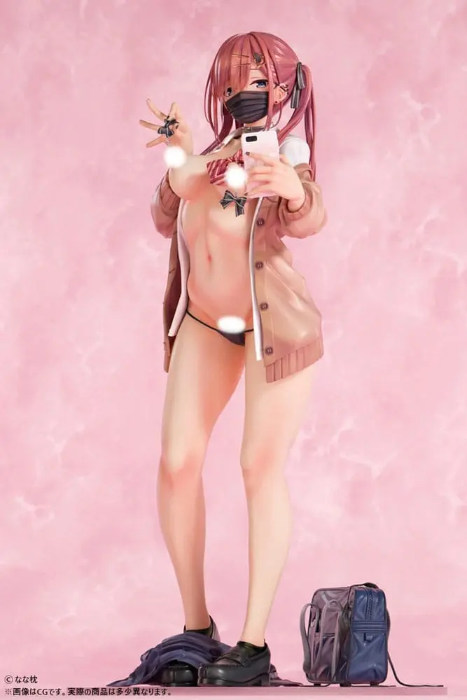 Original Character Statue 1/5 Red-Haired Gyaru-Chan Mask Ver. Illustration by Nanamakura 29 cm