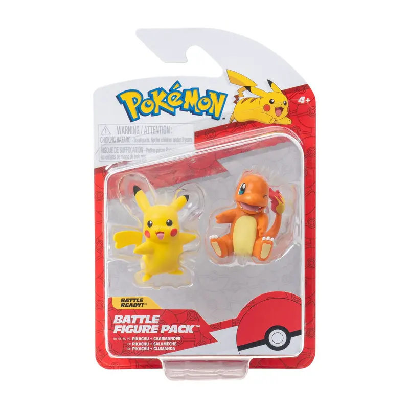 Pokémon Battle Figure First Partner Set Figuren 2er-Pack Glumanda #2, weiblicher Pikachu