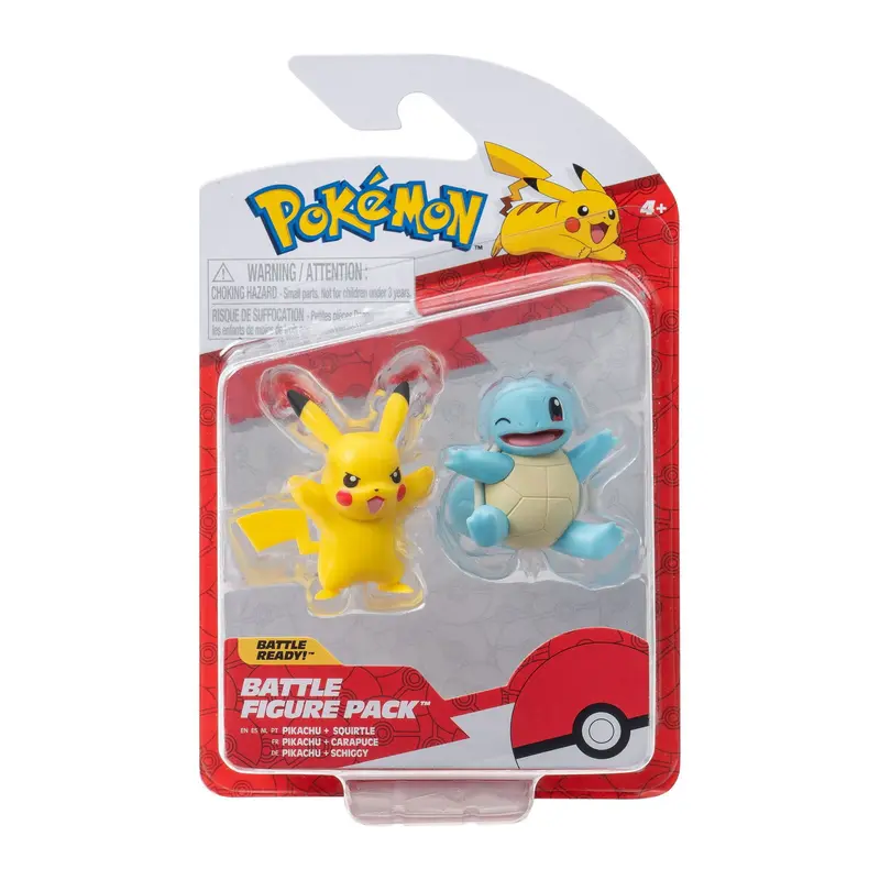 Pokémon Battle Figure First Partner Set Figuren 2er-Pack Shiggy #2, Pikachu #9