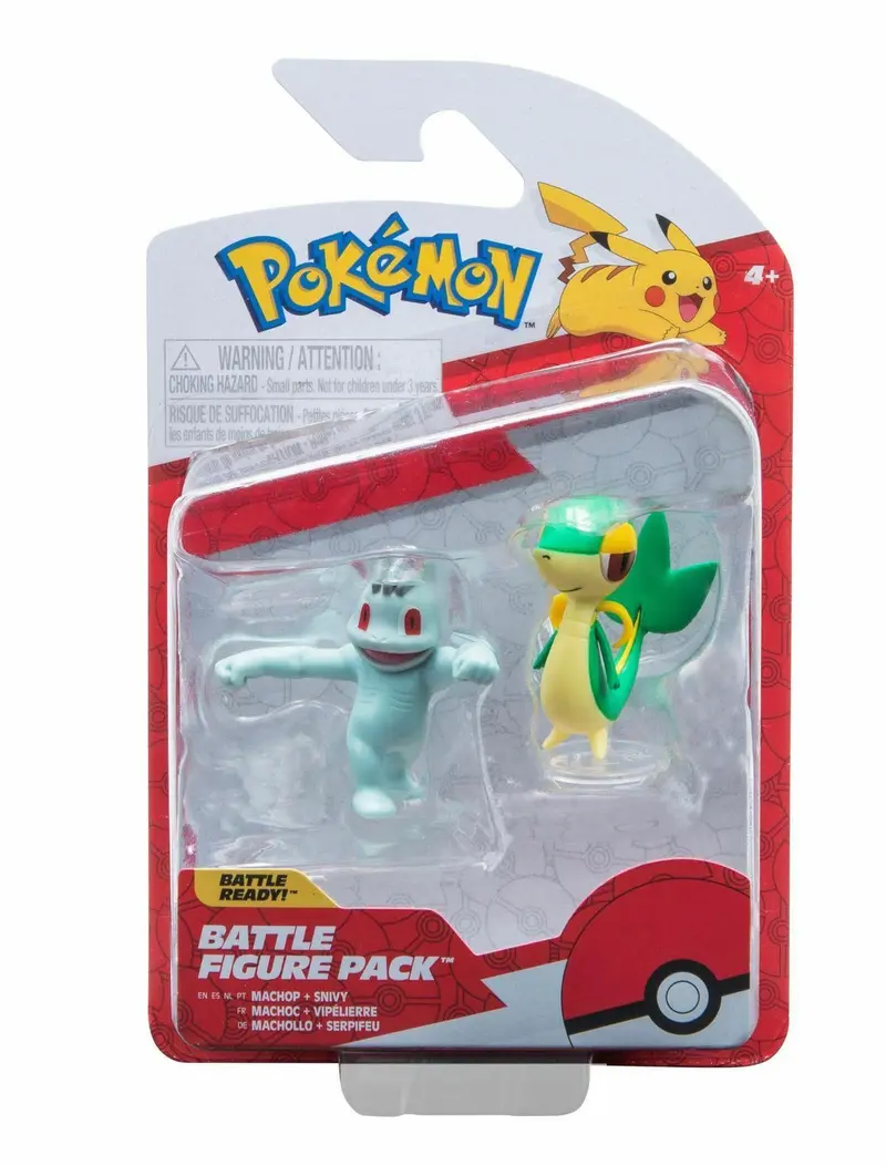 Pokémon Battle Figure Set Figuren 2er-Pack Machollo, Serpifeu