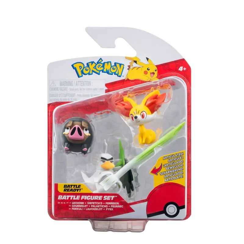 Pokémon Battle Figure Set Figuren 3er-Pack Fynx, Ferkuli, Lauchzelot 5 cm