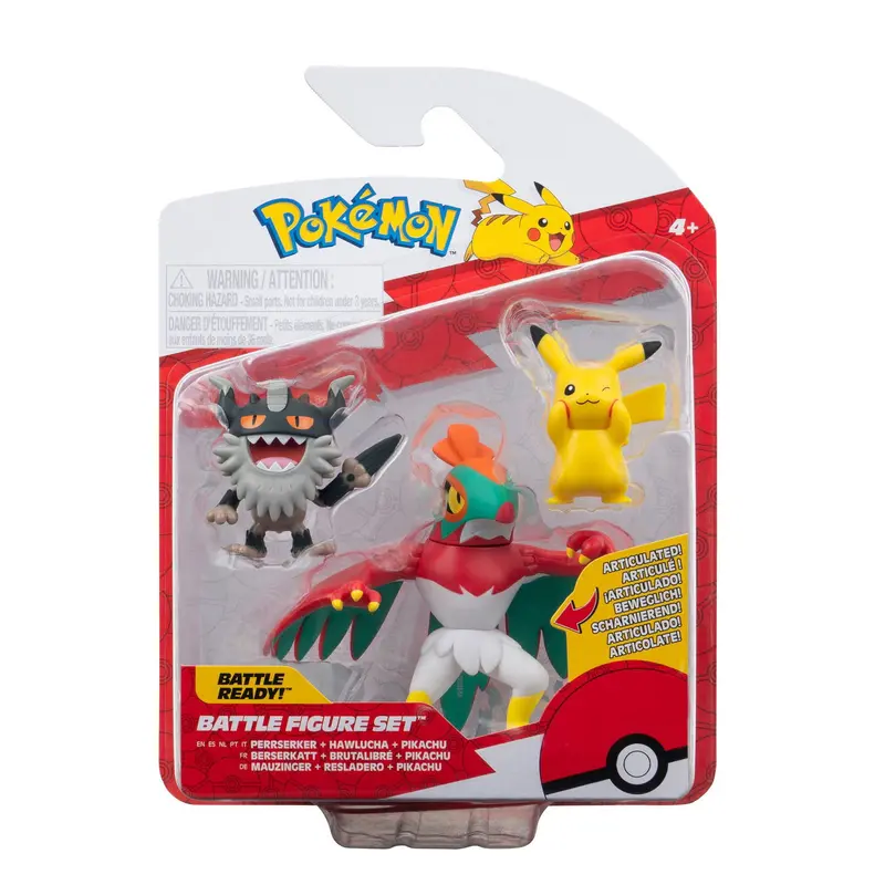 Pokémon Battle Figure Set Figuren 3er-Pack Pikachu #8, Mauzinger, Resladero 5 cm