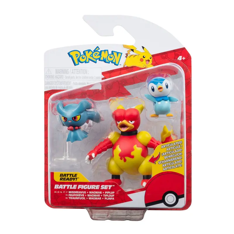 Pokémon Battle Figure Set Figuren 3er-Pack Plinfa, Traunfugil, Magmar 5 cm