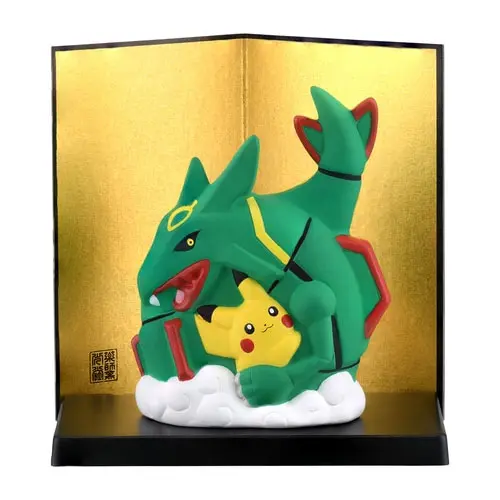[Pokemon Center] Neujahrs Keramik Deko Figur Pikachu & Rayquaza