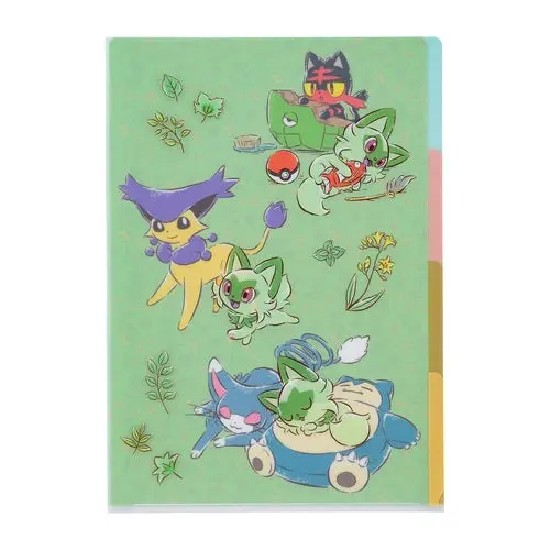 [Pokemon Center] Pokemon 3-Pocket Clearfile Felori & Friends