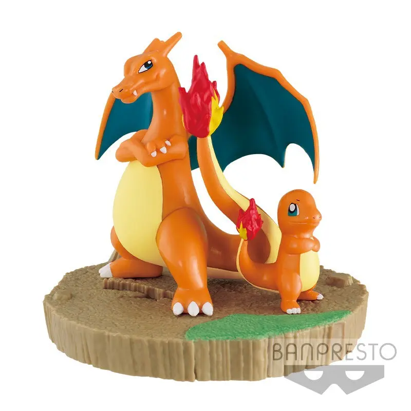 Pokémon - Glumanda & Glurak (Charmander & Charizard) - Shippo Mite Mite! - 10 cm - Figur - Banpresto