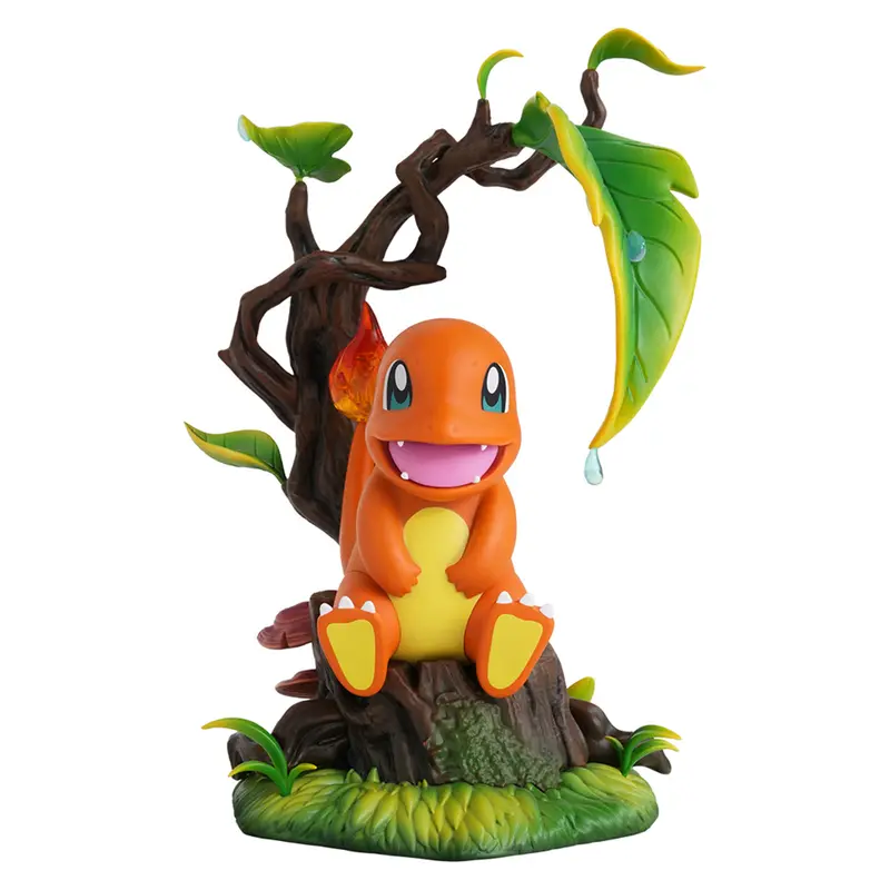 Pokémon - Glumanda (mit Riesenblatt) - Sammelfigur - 20 cm - MORSTORM