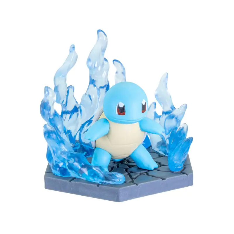 Pokemon Shiggy Diorama Figur - Water vs. Grass Battle - Gashapon