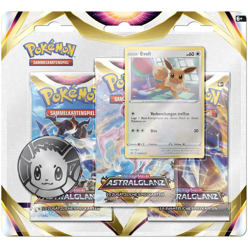 Pokemon TCG Schwert & Schild - Astralglanz 3er Pack Blister Evoli (DE)