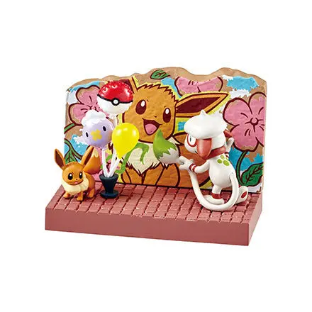 Pokemon Town 2 Festival Street Corner Re-Ment Figur (5) Evoli & Farbeagle
