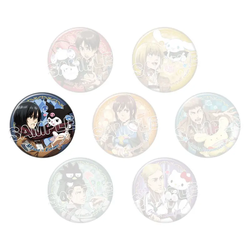 [Pop Up Store] Attack on Titan x Sanrio Button Mikasa Ackermann & Kuromi
