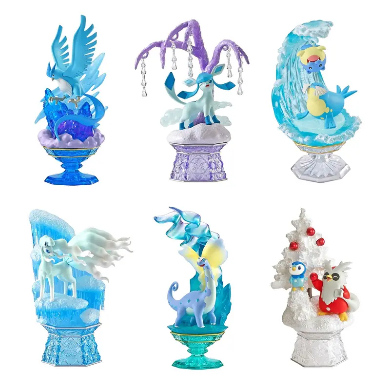 Re-Ment PoKéMoN mit Schneemotiv | PoKéMoN Sammelfigur | Blind Box | 8 cm